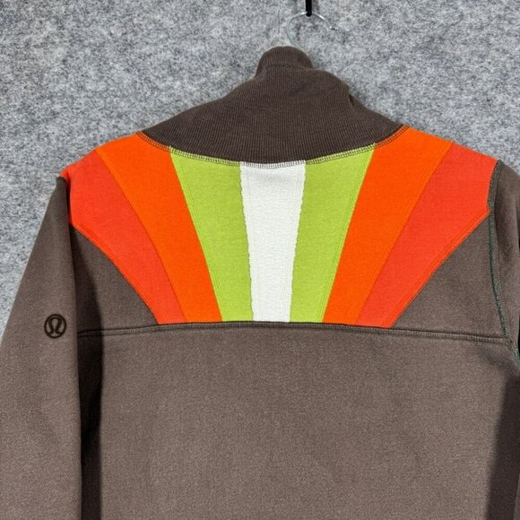 Lululemon Athletica Scuba Igloo Sunrise Rare  Zip Up Brown Jacket Size 8 - Picture 14 of 15
